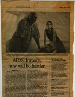 Philadelphia Inquirer Article, "AIDS Inroads now will be harder"