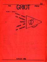 The Griot Press, v. 1, no. 4 (August 1992)
