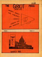 The Griot Press, v. 1, no. 10 [11] (March 1993)