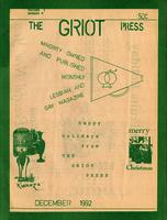 The Griot Press, v. 1, no. 8 (December 1992)