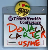 Nametag from Philadelphia Trans-Health Conference