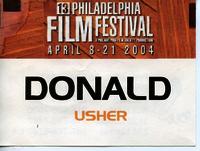 Nametag from Philadelphia Film Festival